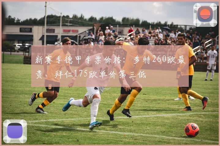 新赛季德甲季票价格：多特260欧最贵，拜仁175欧单价第三低